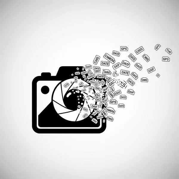 Abstract of EXIF data tags being removed from image icon