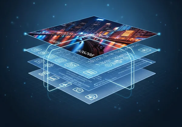 Digital fingerprint concept with hidden photo metadata layers