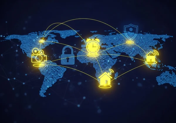 Карта и значок камеры, символизирующие риски конфиденциальности метаданных