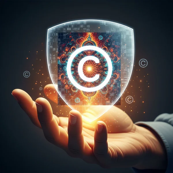 Tangan artis melindungi seni AI dengan perisai digital