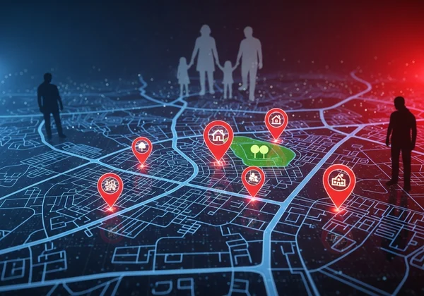 Map showing photo locations, illustrating privacy risk