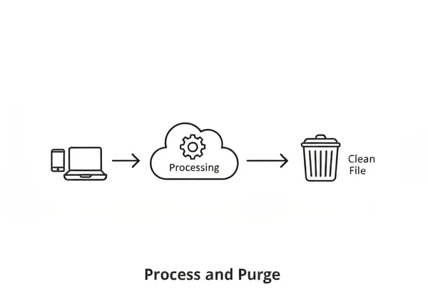 Conceptual diagram of secure online data processing.
