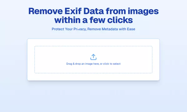 Metadata Remover website interface